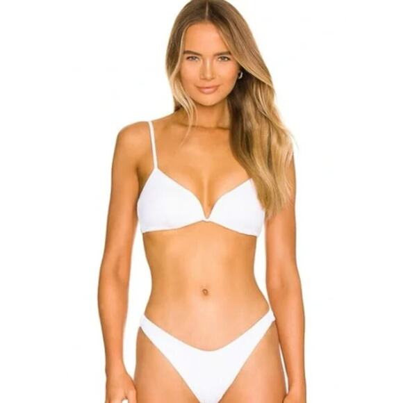 L Space Helena Underwire Bikini Top White Size Medium New With Tags! - Picture 1 of 6